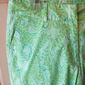 Lily Pulitzer green jungle print capri pants